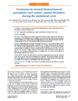 Variations in corneal biomechanical parameters and central corneal thickness during the menstrual cycle