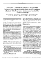 Clinical and Corneal Biomechanical Changes After Collagen Cross-Linking With Riboflavin and UV Irradiation in Patients With Progressive Keratoconus: Results After 2 Years of Follow-up