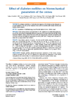 Effect of diabetes mellitus on biomechanical parameters of the cornea